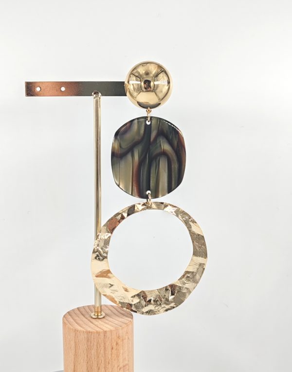 BO Francine Bramli clip plaque onyx doré créole