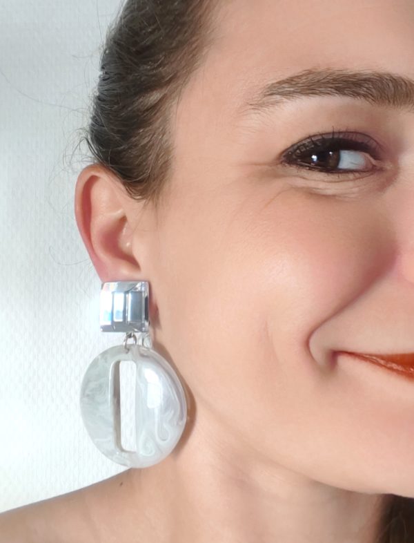 BO Francine Bramli clip marbré gris et miroir