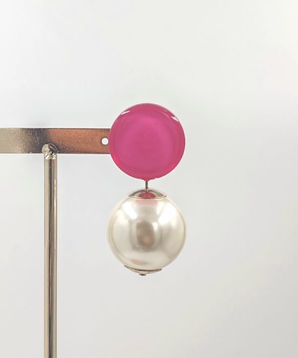 BO Francine Bramli percée rose et perle blanche