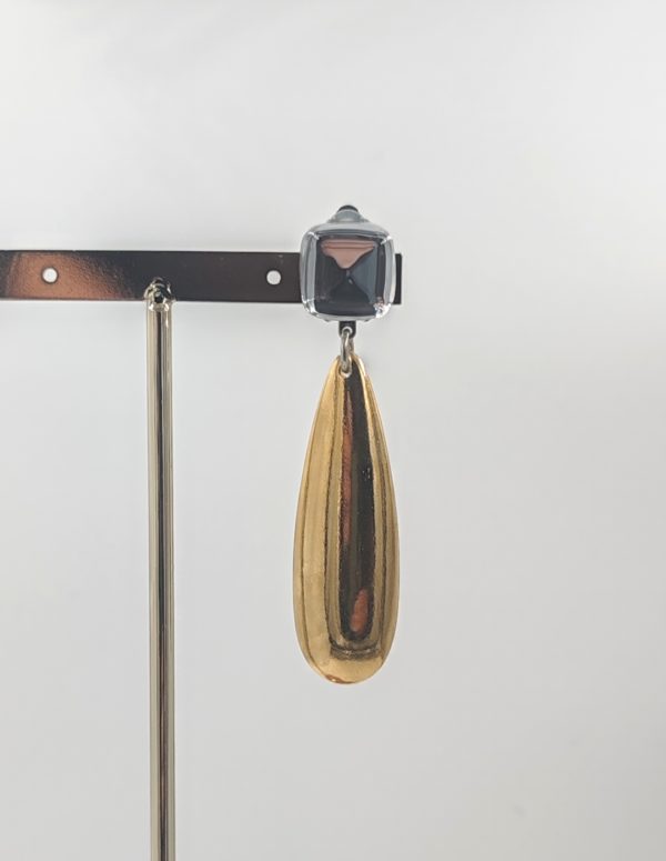 BO Francine Bramli clip goutte métal doré miroir incolore