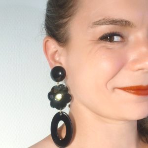 BO Francine Bramli clip fleur noire