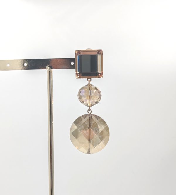 BO Francine Bramli clip perles cristal et cabochon miroir