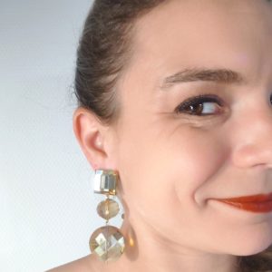 BO Francine Bramli clip perles cristal et miroir