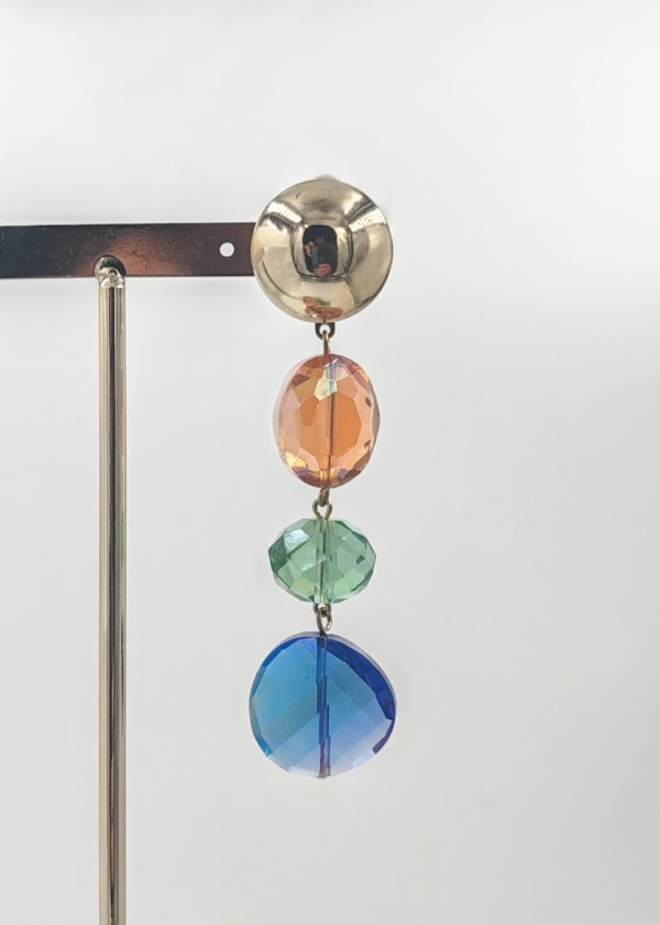 BO clip Francine Bramli perles cristal multi couleurs et doré