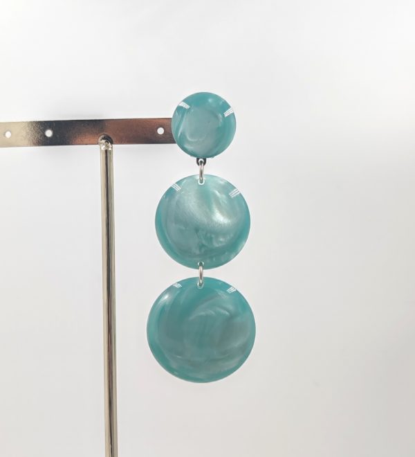 BO clip Francine Bramli pastilles rondes turquoise