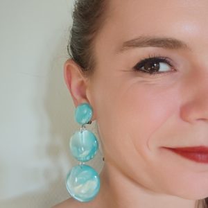 BO clip Francine Bramli pastilles turquoise