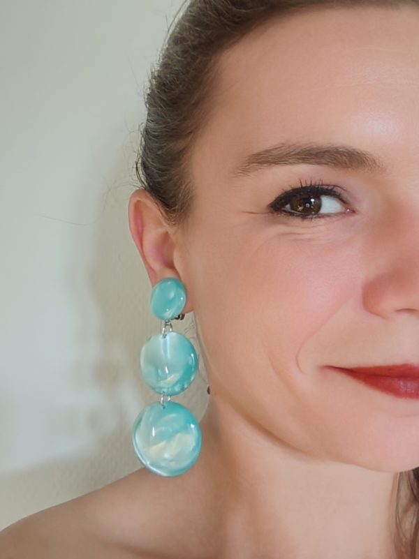 BO clip Francine Bramli pastilles turquoise