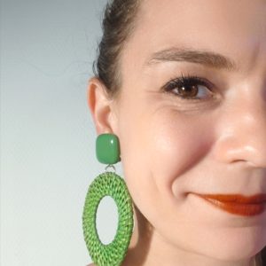 BO Francine Bramli clip vert raphia créole
