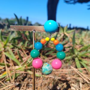 BO Francine Bramli clip créole perles multi couleurs