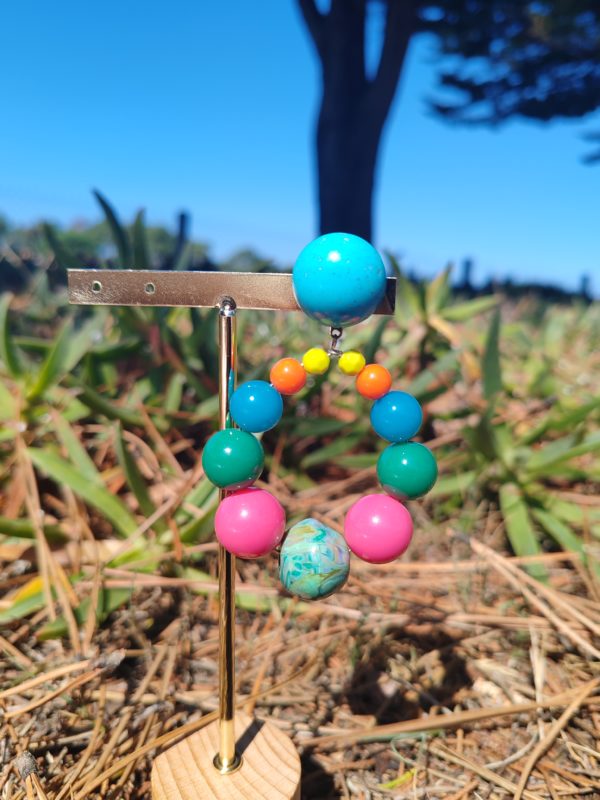 BO Francine Bramli clip créole perles multi couleurs