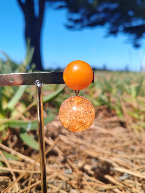 BO Francine Bramli clip perles orange