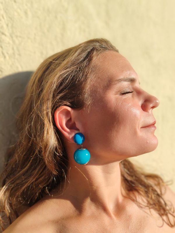 BO Francine Bramli clip duo turquoise perle